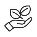 Symbol Pflanze in Hand für Nachhaltigkeit