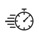 Symbol Uhr für kurze Bearbeitungszeit